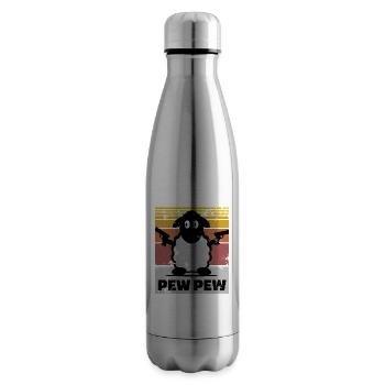 Schwarzes Schaf Pew Pew Vintage Design - Isolierflasche - Lightsilver - Rechts