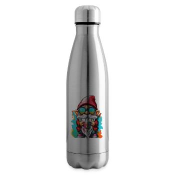Gartenzwerg / Märchenland / Kobold / Gnom / Logo - Isolierflasche - Lightsilver - Rechts
