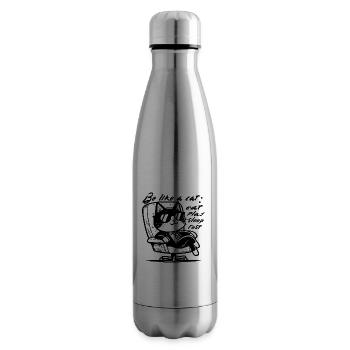 Sei wie eine Katze: schlafen, spielen, essen, ausruhen. - Isolierflasche - Lightsilver - Rechts