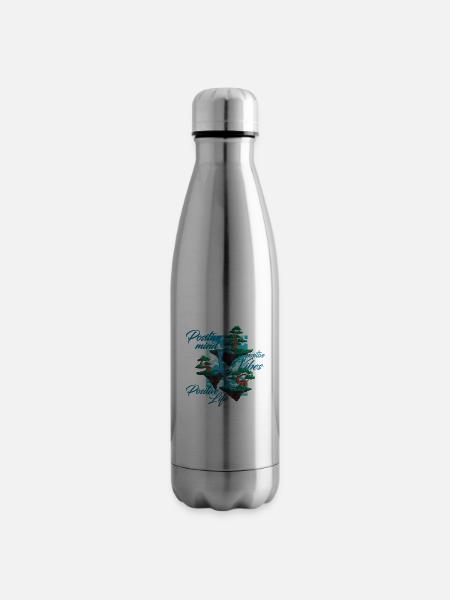 positif Positive Vibes Vie positive Sois - Bouteille isotherme - argent clair