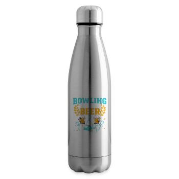 Bowling Skittles Bowler Bowling Club - Insulated Water Bottle - silver - Right