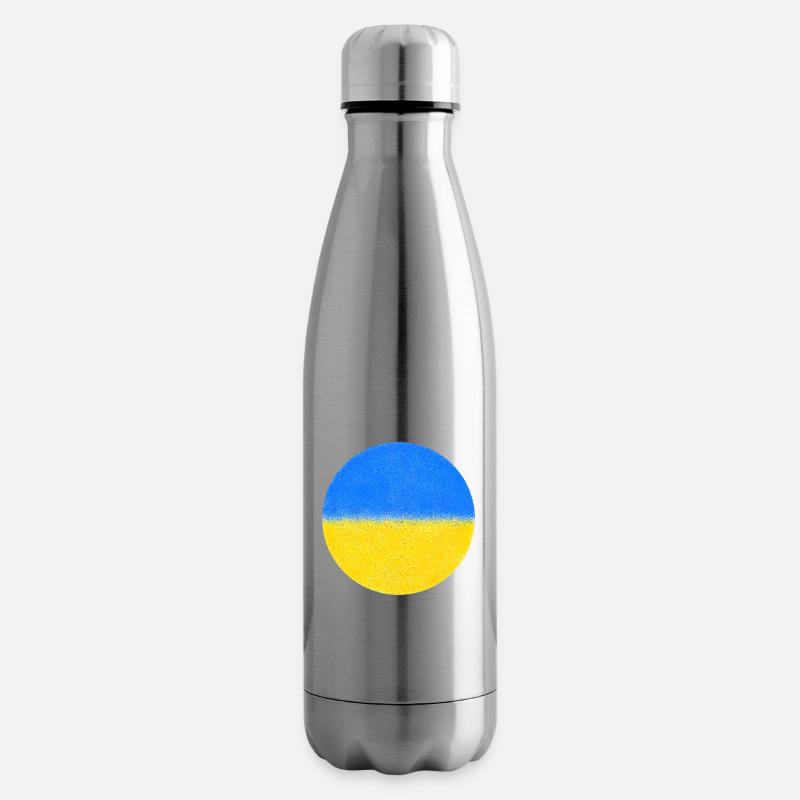 UKRAINE FLAGGE BUTTON - Isolierflasche - Lightsilver