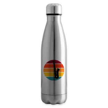 Saxophoniste Homme Saxophone Femmes Saxophoniste - Bouteille isotherme - argent clair - Droite