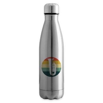 Tuba Wind Instrument Tuba Wind Music Tuba - Insulated Water Bottle - silver - Right