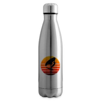 wingsurfing ladies foilwing wingfoil hydrofoil - Insulated Water Bottle - silver - Right
