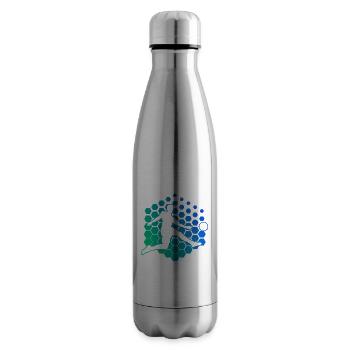 Football Footballer Men Women Playing Football - Insulated Water Bottle - silver - Right