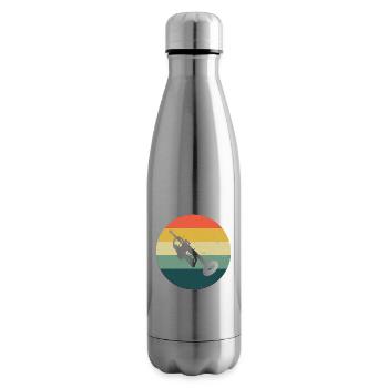 Trompettiste masculin féminin Jouant de la trompette - Bouteille isotherme - argent clair - Droite