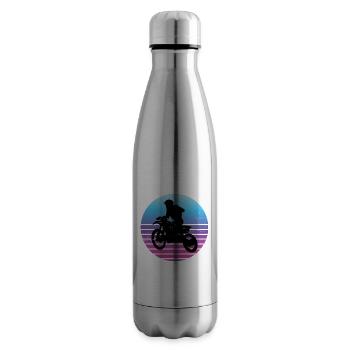 Dirt Biker Dirtbike Femmes Hommes Motocross - Bouteille isotherme - argent clair - Droite