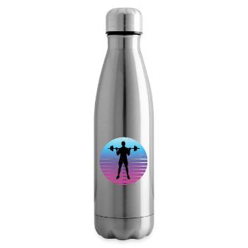 Fitness Cardio Haltérophilie Hommes Femmes Endurance - Bouteille isotherme - argent clair - Droite