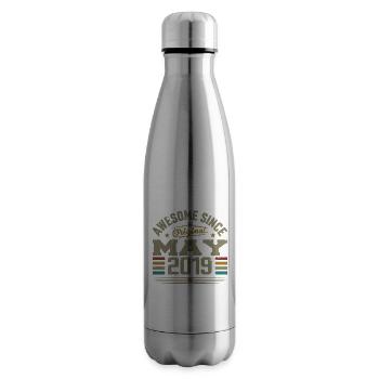 Vintage Mai 2019 Mai 2019 né en Mai 2019 Original - Bouteille isotherme - argent clair - Droite
