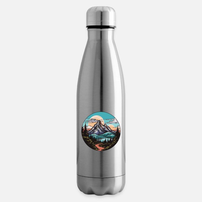 Berge Landschaft - Isolierflasche - Lightsilver