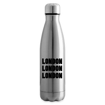 London London London – Repeated City Name Design - Insulated Water Bottle - silver - Right
