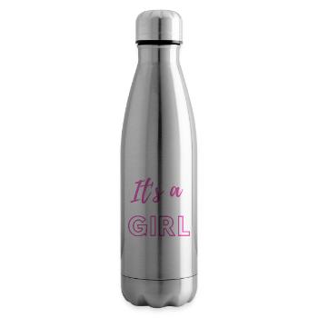 Baby Announcement Pregnancy - Girl - Surprise - Insulated Water Bottle - silver - Right