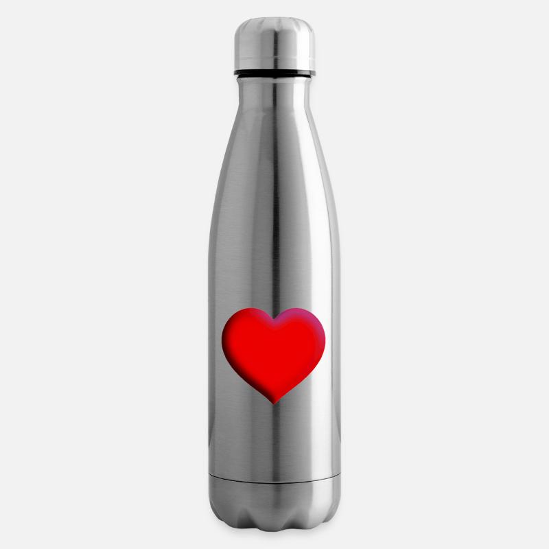 Herz rot Geschenkidee Liebe Valentinstag - Isolierflasche - Lightsilver