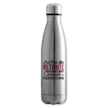 Ich bin in Rente, ich arbeite für meine Frau - Isolierflasche - Lightsilver - Rechts