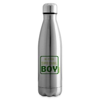 Down Syndrome - X-tra special boy - green - Insulated Water Bottle - silver - Right