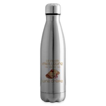 Crêpes Bretagne humour crepe - Insulated Water Bottle - silver - Right