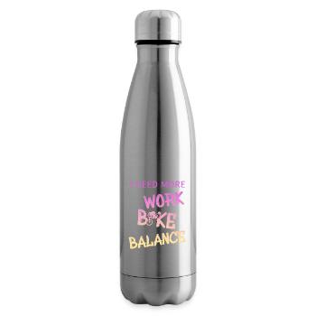 Ein Biker bzw eine Bikerin fährt mit dem Bike - Isolierflasche - Lightsilver - Rechts