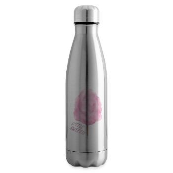 Pink cotton candy candy on the - Insulated Water Bottle - silver - Right