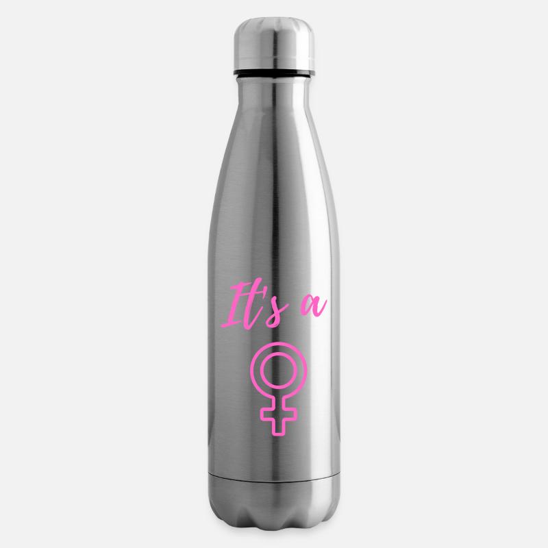 Baby Ankündigung - Mädchen - Schwangerschaft - Isolierflasche - Lightsilver