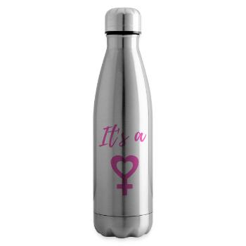 Baby Ankündigung - Mädchen - Schwangerschaft - Isolierflasche - Lightsilver - Rechts