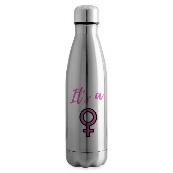 Baby Announcement Pregnancy - Girl - Surprise - Insulated Water Bottle - silver - Right