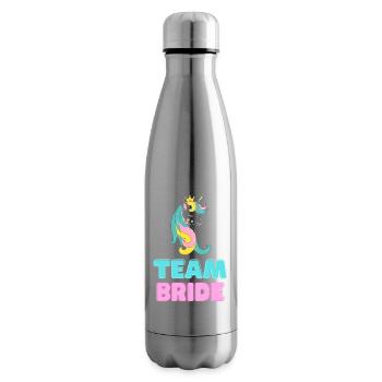 Team Bride - Unicorn Design - Bachelor Party - Bouteille isotherme - argent clair - Droite