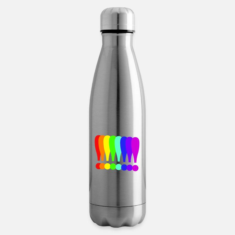 Ausrufezeichen bunt Geschenkidee Regenbogenfarben - Isolierflasche - Lightsilver