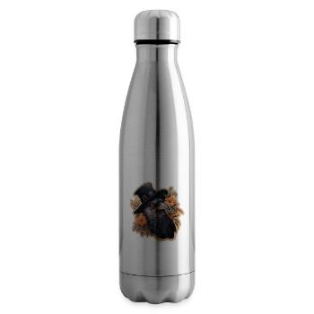 Krähe mit Zylinderhut Halloween - Isolierflasche - Lightsilver - Rechts