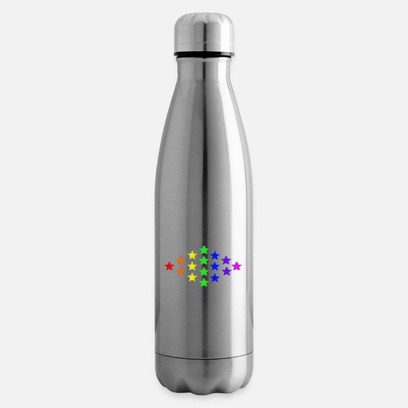 Sterne Regenbogen Geschenkidee bunt - Isolierflasche - Lightsilver