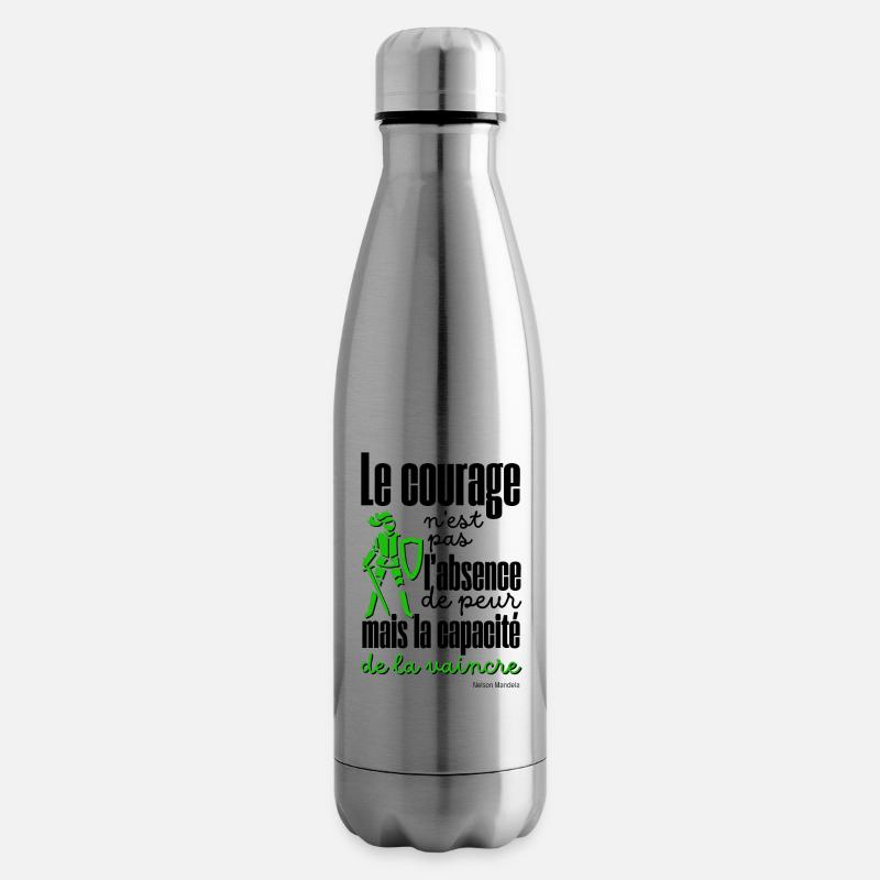 Citation Positive Le Courage - Bouteille isotherme - argent clair