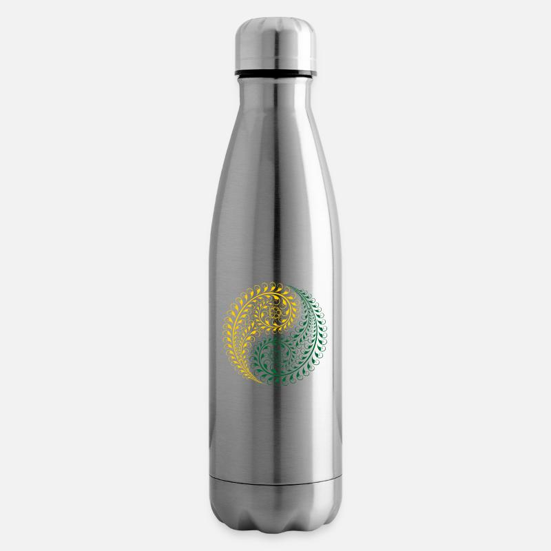 Jing Jang Gelb Grün - Isolierflasche - Lightsilver