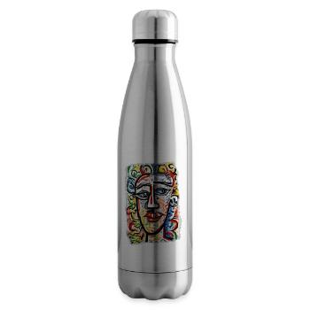 Vibrant portrait with vivid colors - Insulated Water Bottle - silver - Right