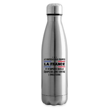 Je Soutiens Deux Équipes la France ... - Bouteille isotherme - argent clair - Droite