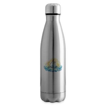 Voilier - illustration - Bouteille isotherme - argent clair - Droite