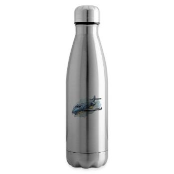 Avion - illustration - Bouteille isotherme - argent clair - Droite