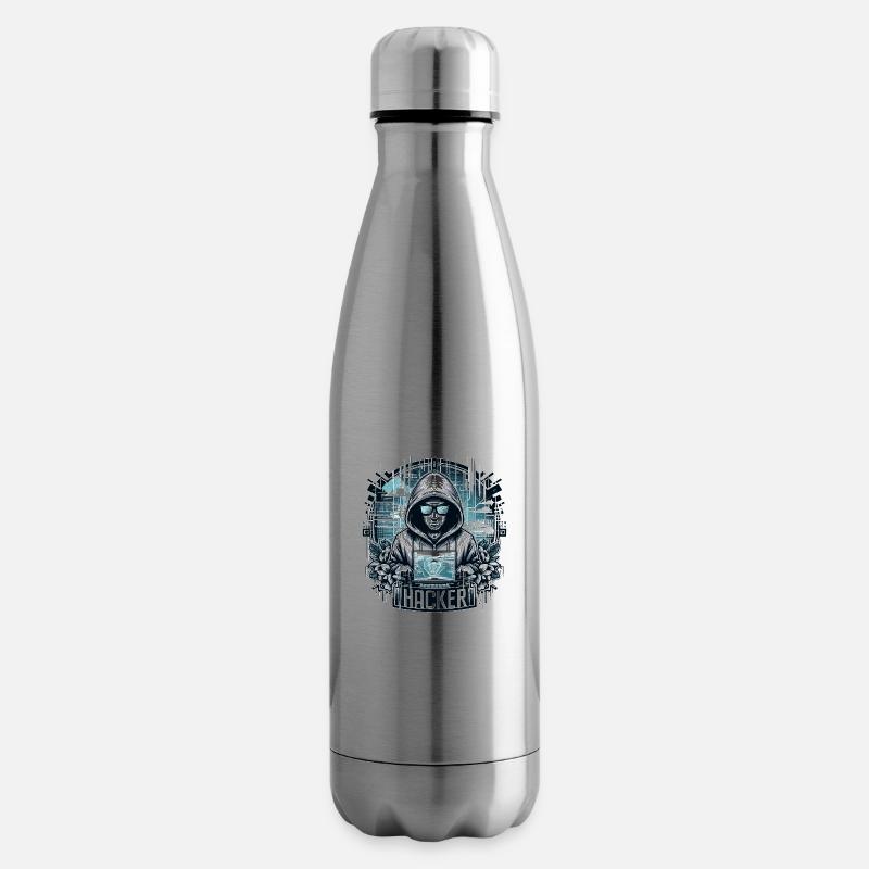 Hacker - Illustration - Bouteille isotherme - argent clair