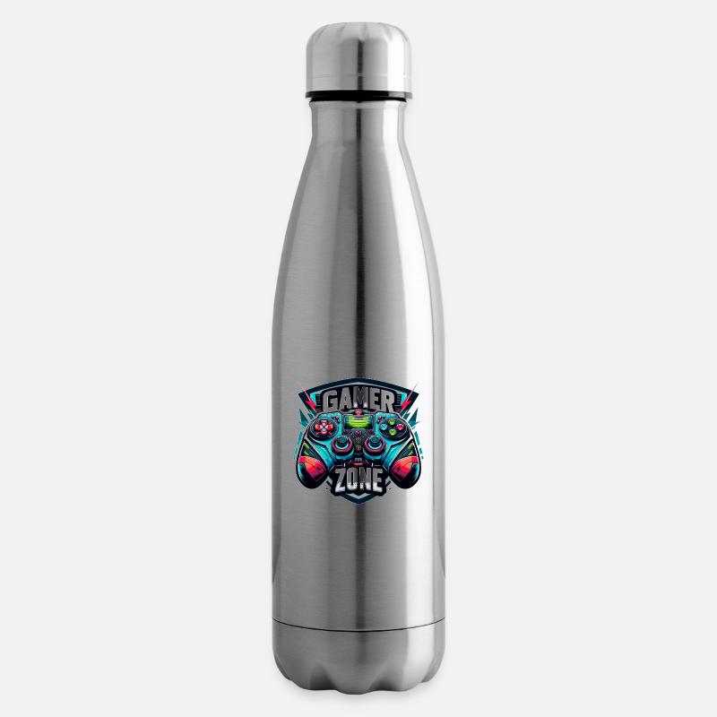 Gamer Zone - Controller Illustration - Insulated Water Bottle - silver