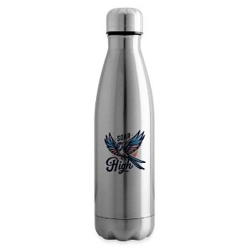 Soar High - bird illustration - Insulated Water Bottle - silver - Right
