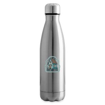 Home Sweet Home - House Illustration - Insulated Water Bottle - silver - Right