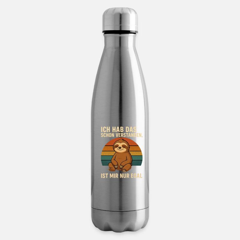 Faultier Spruch –ist mir nur egal - Isolierflasche - Lightsilver