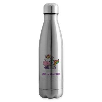 Noch näher es klatscht Glitzer Einhorn Geschenk - Isolierflasche - Lightsilver - Rechts