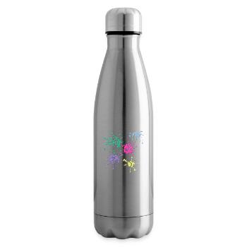 Taches de couleur - Bouteille isotherme - argent clair - Droite