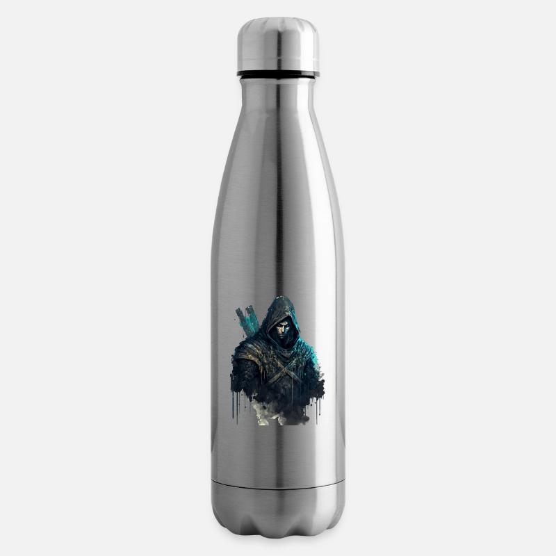 Assassin à l’aquarelle II - Bouteille isotherme - argent clair