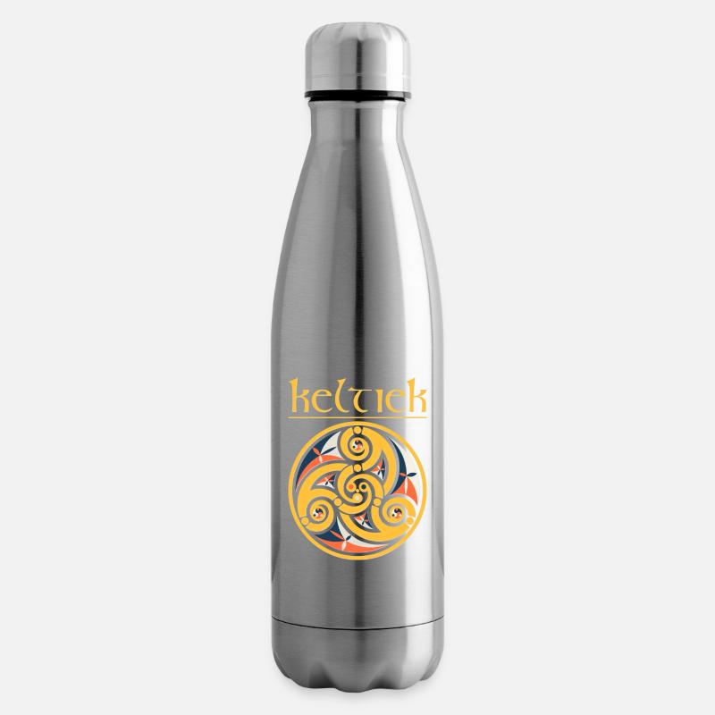 Triskell Keltiek jaune - Bouteille isotherme - argent clair