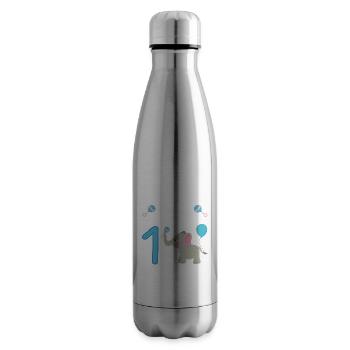 Ich bin schon 1 Kindergeburtstag Elefant Jungs - Isolierflasche - Lightsilver - Rechts