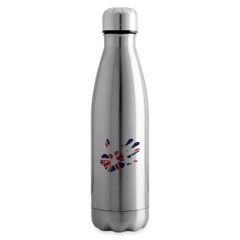 Union Jack Handprint | UK Flag | British - Insulated Water Bottle - silver - Right