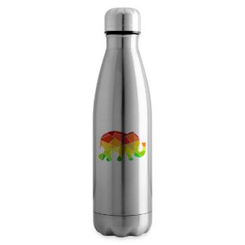 Elephant colorful geometric figures - Insulated Water Bottle - silver - Right