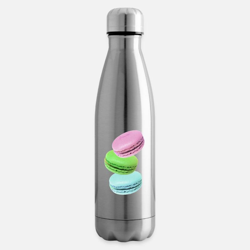Macarons - Bouteille isotherme - argent clair