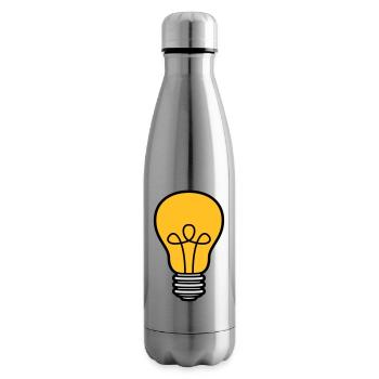 ampoule lumière électricité idée pensée intelligente loes - Bouteille isotherme - argent clair - Droite